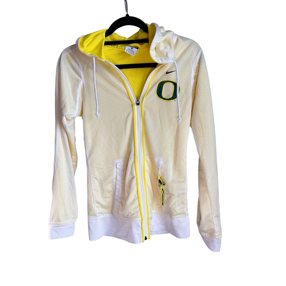 Nike Oregon Ducks Dri-FIT Zip Hoodie Jacket Mesh Yellow XS Womens